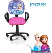 Resim Depolife Karlar Ülkesi Frozen Ofis Çalışma Faliyet Koltuğu Çocuk Odası Ders Sandalyesi Yükseklik Ayarlı Döner 