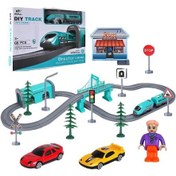 Resim Zhouxue Orbital Yüksek Hızlı Tren Oyuncak Seti-kentsel Raylı Tren 66pcs Yeşil 