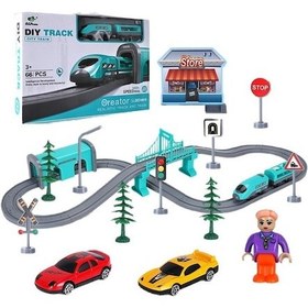 Resim Zhouxue Orbital Yüksek Hızlı Tren Oyuncak Seti-kentsel Raylı Tren 66pcs Yeşil 