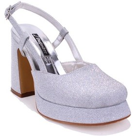 Resim Dagoster Dza07-337560 Gümüş Simli Platform Topuklu Kadın Ayakkabı Gümüş 