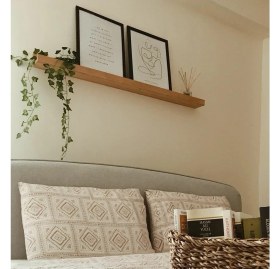 Resim Wood Retro 150 cm Açık Meşe Renk Çerçeve Rafı 