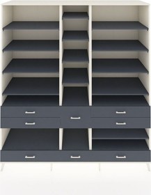 Resim Kronos Dolap 19 Raflı 8 Çekmeceli 220x59x243 Aytaşı-antrasit/antrasit Antrasıt/antrasıt 