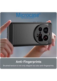 Resim Microcase Xiaomi 15 Ultra İle Uyumlu Brushed Carbon Fiber Silikon Kılıf - Siyah Al3332 