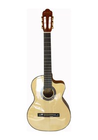 Resim Picaldi Acg21ce Elektro Klasik Gitar 4/4 Cutaway Kesik Kasa İle Üst Perdelere Kolay Erişim Dahili Preamp İle Sahne Bağlantısı İçin Hazır 