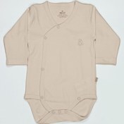 Resim Bistyle Organik Natural Basic Style Kruvaze Uzun Kol Body Bs17102 Bej 