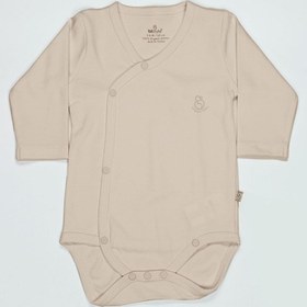 Resim Bistyle Organik Natural Basic Style Kruvaze Uzun Kol Body Bs17102 Bej 