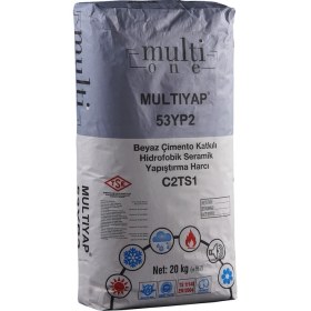 Resim MULTIYAP - 20kg - C2TS1 - Su Yalıtımlı Seramik Yapıştırma Harcı, Beyaz Renkli, Güçlü Tutuş 