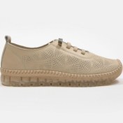 Resim NILUFARR Russa Bej Hakiki Deri Kadın Sneaker 