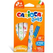 Resim Nessiworld Carioca Jumbo Bebek Süper Yıkanabilir Keçeli Boya Kalemi 6'Lı +2 Yaş 