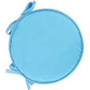 Resim Chuangyinshop Sky Blue 11.81inch Yuvarlak Bağcıklı Kalın Döşemeli Sandalye Ve Tabure Minderi Gök Mavisi 11.81 İnç 