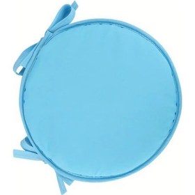 Resim Chuangyinshop Sky Blue 11.81inch Yuvarlak Bağcıklı Kalın Döşemeli Sandalye Ve Tabure Minderi Gök Mavisi 11.81 İnç 