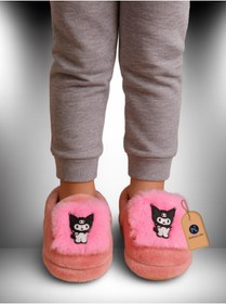 Resim miraluni Pudra Pembe Peluş Bebek Panduf – Yumuşak Tabanlı, Sıcak Tutarlı, Kaymaz Ev İçi Kışlık Patik 