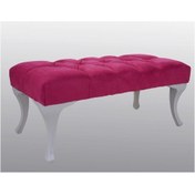 Resim Azra Kapitoneli Ayak Ucu, Kapı Önü, Antre Bench Puf, 90x45, Kırmızı 