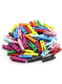 Resim Evimdeyokyok 100 Lü Renkli Ahşap Mandal 2.5 cm 12 Li Paket 1200 Adet 