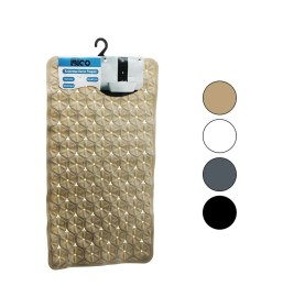 Resim Dikdörtgen - Plastik Kabartma Çiçek Desen- Renkli 92pcs Vantuz Kaydırmaz Banyo- Küvet Paspas 36x67cm Kahverengi 