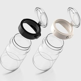 Resim Renga Mono 1700 Ml 2'li Cam Kavanoz Seti 131072 Siyah-bej Renkli 