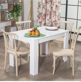 Resim Arda / Violet Mutfak Masa Takımı 4 Sandalye 1 Masa- Cappucino 