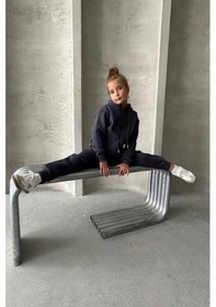 Resim Üç İplik Kapüşonlu Yeni Sezon Şardonlu Takım Gri 