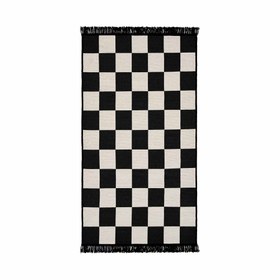 Resim MarkaEv Kareli Mutfak Halısı - Antrasit - 80x150 cm 