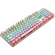 Resim CoverZone Leaven K660 Kablolu Klavye LED Rgb 104 Tuşlu Mavi Switch Gökkuşağı Renler Mekanik Oyuncu Işıklı Klavye Ergonomik Tasarım Rahat 150CM Kablo Uzunluğu Bilgisayar Pc Için (Mavi Switch - Daktilo Tarzı) 