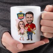 Resim Mimar Baba ve Kızı Karikatürlü Kupa Bardak 