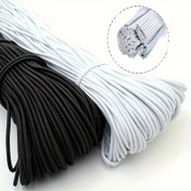 Resim 1/1.5/2/2.5mm Beyaz Siyah Yuvarlak Elastik Kurdele Dikiş Elastik Bandı FIAT Kauçuk Bel Bandı Esnek İp DIY Dikiş için 