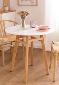 Resim DecovizyonTasarım Redon Yemek Masası Beyaz Lake 80 Çap 