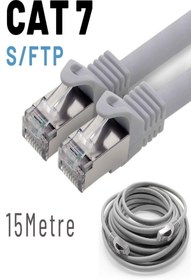 Resim IRENIS Gri Cat7 S/ftp Ethernet Network Kablosu 15 Metre 