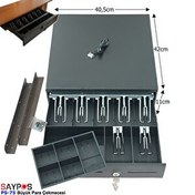 Resim Saypos PS75 Para Çekmecesi 7 Banknot Gözlü Masa Altı Montaj Askılı Anahtardan Açılır 40.5x42x11 CM 
