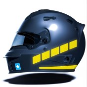 Resim Çınar Extreme Şerit Tasarımlı Reflektif Sarı Motosiklet Kask Sticker Çınar Extreme 