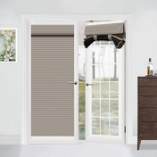 Resim 1 adet Glam Style Çizgili Karartma Kapı Perdesi - UV Dayanımlı Polyester Panel Başlık Bandı ile, Ön Kapı, Yatak Odası, Ofis için Termal Yalıtımlı Bağlamalı Gölgelik - Tüm Mevsim, Düşük Ütü, Elektrik Gerekmez 