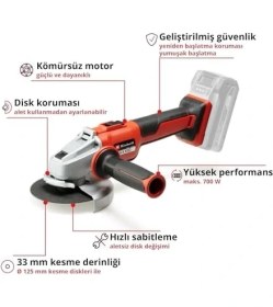 Resim Mena Rise Axxıo 18/125 Q - Solo, Akülü Avuç Taşlama 