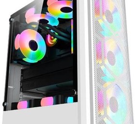 Resim Performax Hellfire Beyaz Temperli Cam RGB 550W 80+ ATX Kasa Gaming 