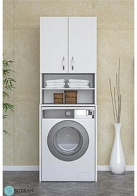 Resim Buzkan % 100 Mdf Çamaşır Makinesi Dolabı Banyo Dolabı Beyaz 