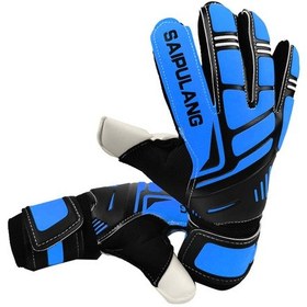 Resim Qingmipy Erkek Futbol Kaleci Eldiveni Mükemmel Tutuş Ve Koruma Sağlar 360 Dizginli Mavi 8 Numara Mavi 