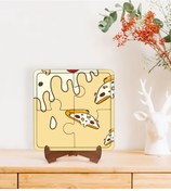 Resim Bk Gift Pizza Tasarımlı Ahşap Standlı Puzzle Çerçeve-1 Bk Gift