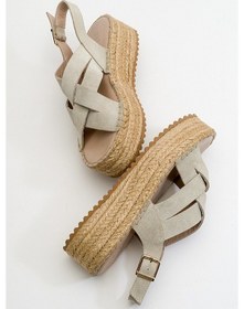 Resim Luvishoes Lontano Bej Süet Hakiki Deri Kadın Sandalet Bej 