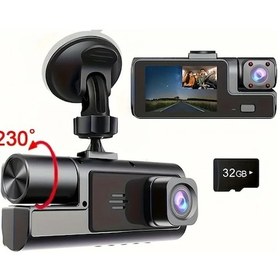 Resim Dashanshop Siyah + 32gb Kartlı Yeni Araç Dvr, Ön Ve Arka Kamera Çift Lens, Döngü Kayıt, 1080p Hd Geniş Açı 