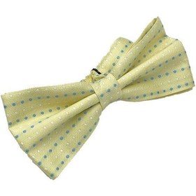 Resim Brianze Mavi Beyaz Noktalı Limon Sarısı Papyon Limon Sarısı 