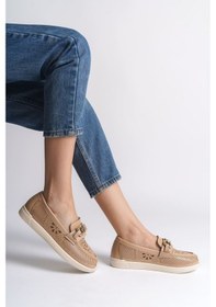 Resim Layla Bağcıksız Ortopedik Rahat Taban Çiçek Desenli Kadın Babet Ayakkabı Ckt - Ten Ten 