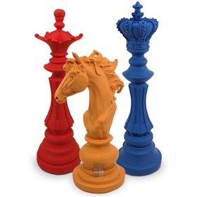 Resim Dekoromi Dekoratif Satranç Taşı Heykeli Seti (3 PARÇA)32x12cm 