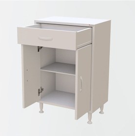 Resim 55x88 Cm Çok Amaçlı Dolap Çekmeceli Ve İki Kapaklı Mutfak Dolabı Ofis Dolabı Banyo Dolabı Kiler Beyaz 