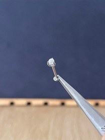 Resim 316 L Cerrahi Çelik Pençe Doğal Taş Beyaz Çelik Tragus Piercing Kıkırdak Labret Piercing Pembe 