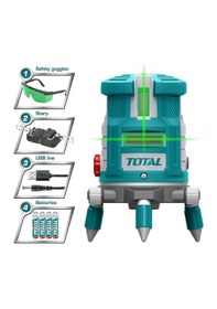 Resim Total Yeşil Lazer Hizalama 1 Yatay 4 Dikey Çalışma Aralığı 0-30 M 