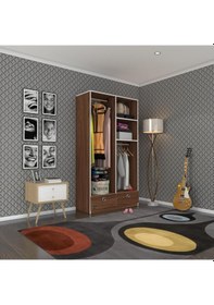 Resim Kenzlife giysi dolabı 2 bölmeli 2 çekmeceli bedri 182*100*42 cvz dolap kapaksız 