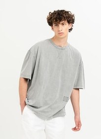 Resim Bisiklet Yaka Gri Erkek T-Shirt ZR24MSS03050 