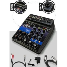 Resim Aesco Midex Cx1 Mixer Set Condenser Mikrofon Ses Kartlı Mikser + Stand + Filtre 
