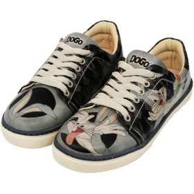 Resim Dogo Kadın Vegan Deri Siyah Sneakers - Warner Bros Bugs Bunny Playful Bugs Tasarım 