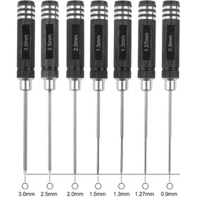 Resim 4/7 Parça Hassas Altıgen Tornavida Seti - Dayanıklı Çelik Uçlar, Ergonomik Saplı, 0.9-3.0mm Boyutlar - RC Arabalar, Uçaklar ve Hobi Modelleri için RC Alet Takımı 