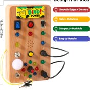 Resim Ahşap dinozor müzikli eğitim satranç tahtası, ışık düğmeli duyusal öğrenme oyuncağı, eğlenceli bilim eğitimi etkinlikleri için uygun 